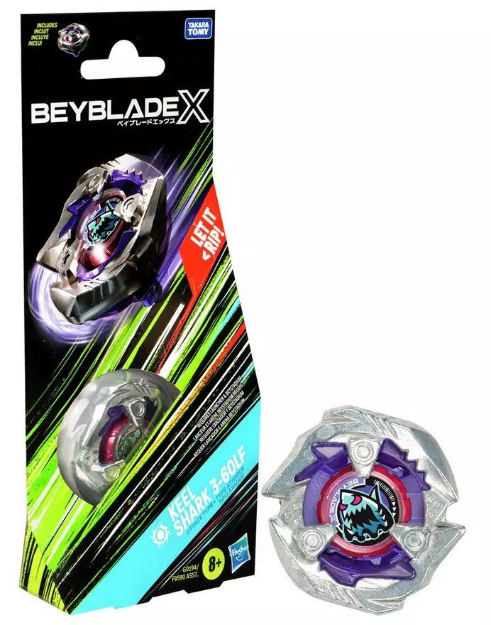 BEYBLADE X BĄCZEK POJEDYNCZY WIRUJĄCY DYSK SPINNER KEEL SHARK 3-60LF G0194