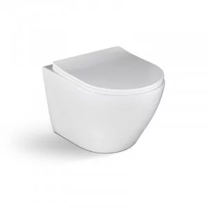 LAVEO VMD 600S DESNA Miska ustępowa wisząca bezkołnierzowa z deską Szerokość: 365 mm - Miski WC - miniaturka - grafika 1