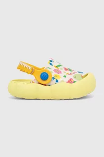 Buty dla dziewczynek - Melissa klapki dziecięce CRIATURA + FABULA BB kolor żółty - grafika 1