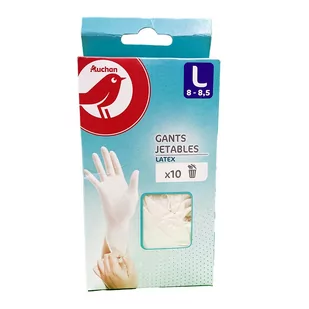 Auchan - Rękawice lateksowe rozm.L 10 szt - Inne artykuły do sprzątania - miniaturka - grafika 1