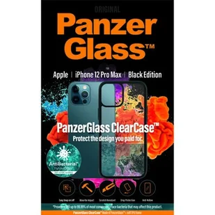 PanzerGlass Obudowa dla telefonów komórkowych ClearCase Antibacterial na Apple iPhone 12 Pro Max 0253) Czarny/przezroczysty - Etui i futerały do telefonów - miniaturka - grafika 1