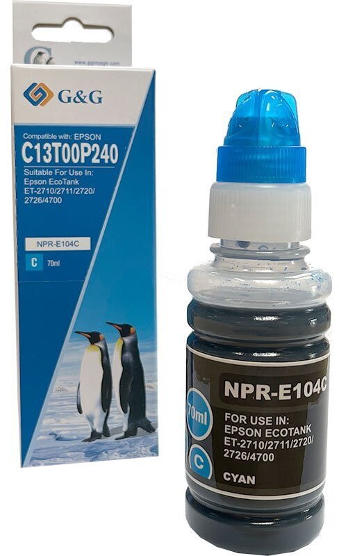 Tusz G&G Tusz komp. z Epson 104/C13T00P240 EcoTank* 70ml Cyan 18720