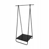 Wieszaki i stojaki - Loft II Garderoba Stojąca Drążek Czerń 140x52x47CM - miniaturka - grafika 1