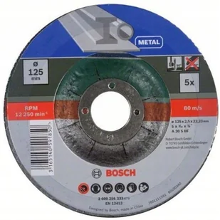 Bosch Zestaw tarcz tnących metal 5-częściowy 2609256333 Średnica 125 mm 5 szt - Tarcze do pił - miniaturka - grafika 2