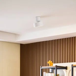 Reflektor LED Lindby Nivoria, biały, obrotowy, aluminium - Lampy sufitowe - miniaturka - grafika 1