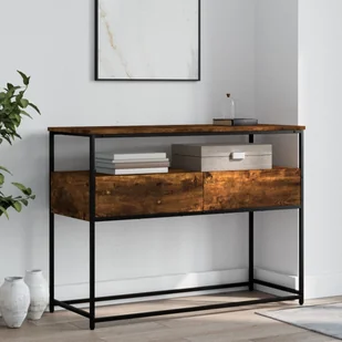 vidaXL Stolik konsolowy, przydymiony dąb, 100x40x75 cm - Konsole i sekretarzyki - miniaturka - grafika 1