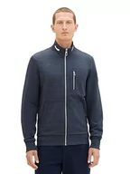 Bluzy męskie - TOM TAILOR Męska bluza ze stójką, 19024-sky Captain Blue White Melange, XL - miniaturka - grafika 1