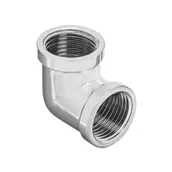 Łączniki, trójniki, kształtki - Kolanko nakrętno-wkrętne chromowane 3/4" GW/GW Invena - miniaturka - grafika 1