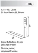 Inne akcesoria dekarskie - PAWBOL SP.Z O.O. Uchwyt dachówkowy skręcony (zacisk przez zgięcie) L=400mm, h=120mm - miniaturka - grafika 1