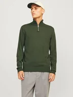Swetry męskie - Jack & Jones Sweter w kolorze ciemnozielonym - miniaturka - grafika 1