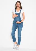 Spodnie damskie - Ogrodniczki dżinsowe ciążowe STRAIGHT - bonprix - miniaturka - grafika 1