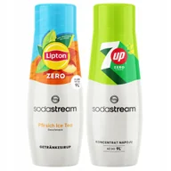 Syropy i koncentraty owocowe - 2x Syrop SodaStream Herbata Lipton Ice Tea Peach Zero Bez Cukru + 7UP Free - miniaturka - grafika 1