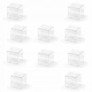 Transparentne pudełko kwadratowe do świec mydła 10 szt. 5x5x5cm - Prace ręczne dla dzieci - miniaturka - grafika 1