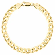 Bransolety męskie - OPRAVA POZŁACANA SREBRNA BRANSOLETKA PANCERKA 925 585 - 7,5MM MĘSKA 20cm - miniaturka - grafika 1