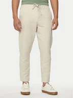 Spodnie męskie - Mustang Spodnie materiałowe Milano 1015156 Beżowy Tapered Fit - miniaturka - grafika 1