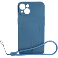 Etui i futerały do telefonów - Etui Bizon Case Silicone MagSafe do iPhone 13, granatowe - miniaturka - grafika 1
