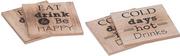 Obrusy i serwetki - Home Styling Collection Podstawka podkładka drewniana pod kubek garnek 4 szt + stojak 121529 - miniaturka - grafika 1