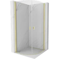 Kabiny prysznicowe - Mexen Mist kabina prysznicowa półokrągła uchylna 80 x 80 cm, transparent, złota szczotkowana - 8A31-080-080-55-00 - miniaturka - grafika 1