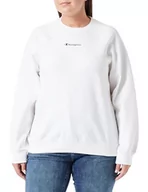 Bluzy damskie - Champion Legacy American Tech W-Stretch Poly-Cotton Interlock Crewneck Bluza Damska, Off White, S - miniaturka - grafika 1