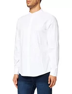Koszule męskie - Seidensticker Męska koszula biznesowa – koszula bez prasowania o wąskim kroju – slim – długi rękaw – stójka – 100% bawełna, biały, 39 - miniaturka - grafika 1