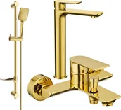 Zestawy baterii łazienkowych - Mexen Alfa DF62 zestaw wannowy, złoty - 745713DF62-50 - miniaturka - grafika 1