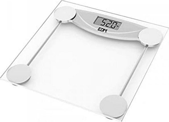 Waga łazienkowa EDM Cyfrowa Waga Łazienkowa EDM Szkło Czarny 180 kg 26 x 26 x 2 cm