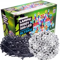 Oświetlenie świąteczne - Multimix.pl Sznur świetlny 50 m 500 LED z efektem FLASH wył czasowy zewnętrzne lampki choinkowe NR 1780 Zimny biały błyska zimny biały) OLT-500/5M/P - miniaturka - grafika 1