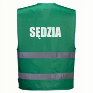 Odzież robocza - Kamizelka odblaskowa F474 PORTWEST L/XL -zielona nadruk SĘDZIA - miniaturka - grafika 1