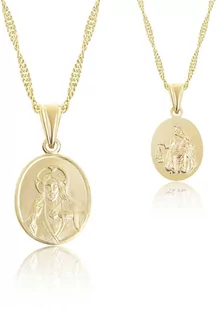 Medalik Matka Boska Szkaplerzna srebrny pozłacany - Biżuteria religijna - miniaturka - grafika 1