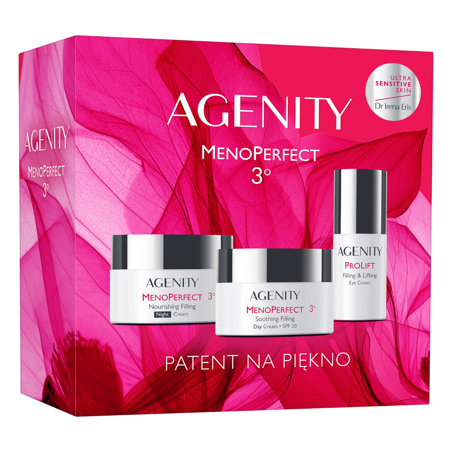 Agenity 3o Menoperfect (Krem na dzień 50ml + Krem na noc 50ml + Prolift Krem pod oczy 15