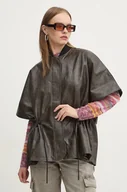 Kurtki damskie - Desigual kurtka RICHMOND damska kolor brązowy przejściowa oversize 24WAIP02 - miniaturka - grafika 1