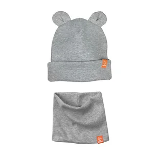 Komplet Czapka MISIACZKA z kominem - szary - Czapki dla dzieci - miniaturka - grafika 1