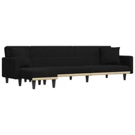 Narożniki - Sofa rozkładana L, czarna, 275x140x70 cm, tkanina - miniaturka - grafika 1