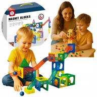 Klocki - KLOCKI MAGNETYCZNE TOR KULKOWY KONSTRUKCYJNE ZESTAW 3D EDUKACYJNE 385A +GR - miniaturka - grafika 1