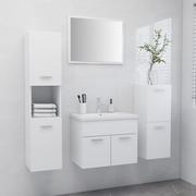 Meble łazienkowe - Lumarko Zestaw mebli łazienkowych, biały, płyta wiórowa - miniaturka - grafika 1