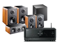 Kino domowe - Yamaha RX-V4A (czarny) + Nota 260 (orzech) + Nota 740 (orzech) + Nota 240 (orzech) + BASSO 840 (czarny) - miniaturka - grafika 1