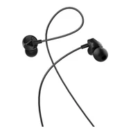 Słuchawki - HOCO zestaw słuchawkowy / słuchawki dokanałowe jack 3,5mm z mikrofonem M60 czarne - miniaturka - grafika 1