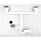 Syfony - Syfon zlewozmywakowy 2-komorowy Space przelew wertykalny - miniaturka - grafika 1