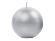 Świece - PartyDeco Świeca metalizowana Kula, srebrny, 8cm (1 op. / 6 szt.)"" SKUMET80-018-OP [13990997] - miniaturka - grafika 1