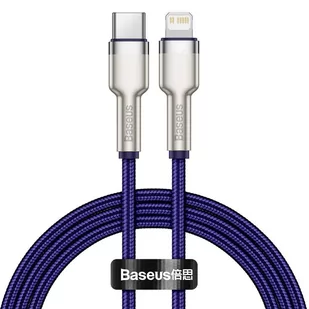Baseus Kabel Baseus Cafule Metal USB-C do Lightning 20W 1m, fioletowy 6953156202085 - Kable komputerowe i do monitorów - miniaturka - grafika 1