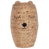 Kosze wiklinowe - Kosz pleciony miś z hiacyntu wodnego naturalny SAMBUR - miniaturka - grafika 1