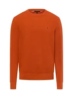 Swetry męskie - Tommy Hilfiger Męski sweter Mężczyźni Bawełna pomarańczowy jednolity, S - miniaturka - grafika 1