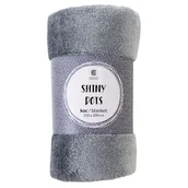 Koce - Koc Shiny Dots flanela 150 x 200 cm srebrny - miniaturka - grafika 1