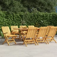 Fotele i krzesła ogrodowe - vidaXL Składane krzesła ogrodowe, 8 szt., 61x67x90 cm, drewno tekowe - miniaturka - grafika 1