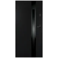 Drzwi zewnętrzne - Isoxa Drzwi zewnętrzne stalowe wejściowe Buena Shadow 68 czarne 90 lewe - miniaturka - grafika 1