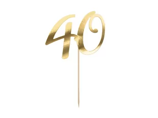 PartyDeco Topper na tort ''40'', złoty, 20.5cm KPT62-40-019 [15347953] - Dekoracje i nakrycia stołu na imprezę - miniaturka - grafika 1