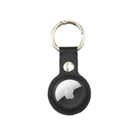 Pozostałe akcesoria do telefonów - Skórzane Etui Brelok Kluczy Apple Airtag Czarne 7 - miniaturka - grafika 1