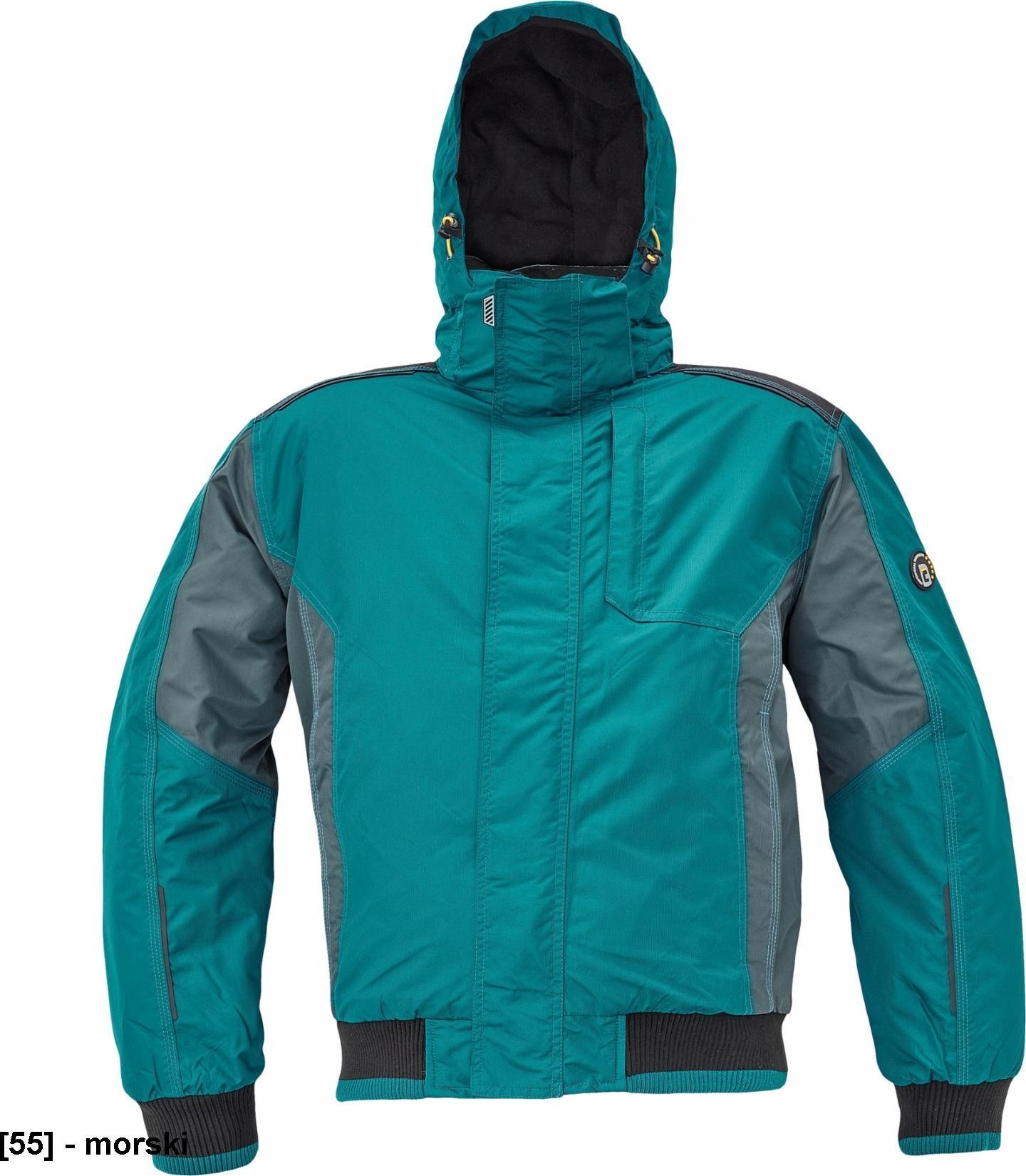 CERVA DAYBORO pilot kurtka - męska kurtka pilotka, odpinany kaptur, polar kołnierz i w kapturze, odblaskowe elementy, 100% poliester - morski S