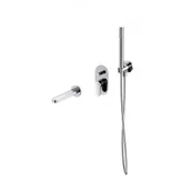 Baterie umywalkowe - Zestaw wannowo-prysznicowy podtynkowy Cersanit Inverto chrom - miniaturka - grafika 1