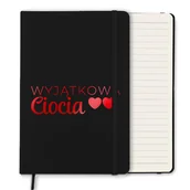 Notesy i bloczki - NOTES CZARNY Z GUMKĄ A5 LINIE NA PREZENT DLA WYJĄTKOWEJ CIOCI RED WZORÓW - miniaturka - grafika 1